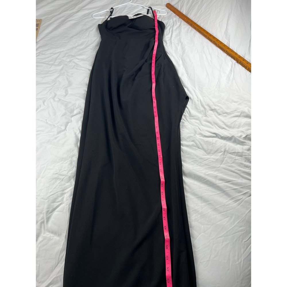 Lulus Going for the wow dress Black Cutout High‎ Slit Spaghetti Strap Formal - Picture 7 of 9